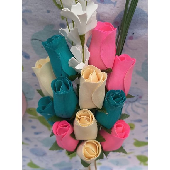 1 Dozen Gender Reveal Wooden Rose Flower Bouquet. The Original Wooden Rose - Picture 4 of 9